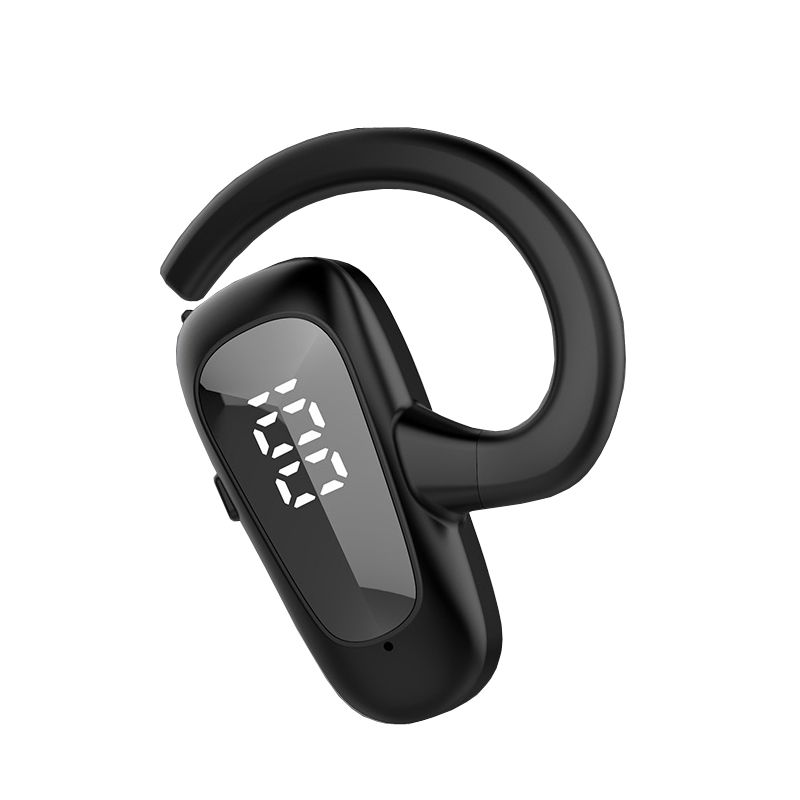 Stereofonní Bluetooth sluchátka s digitálním displejem pro kostní vedení, styl: Jednoušní (černá)_voghion.com