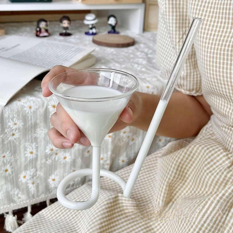 INS Creative Funny Glass Same Style As Internet Celebrity Spiral Straw Milk Cocktail High-Value Cup_voghion.com