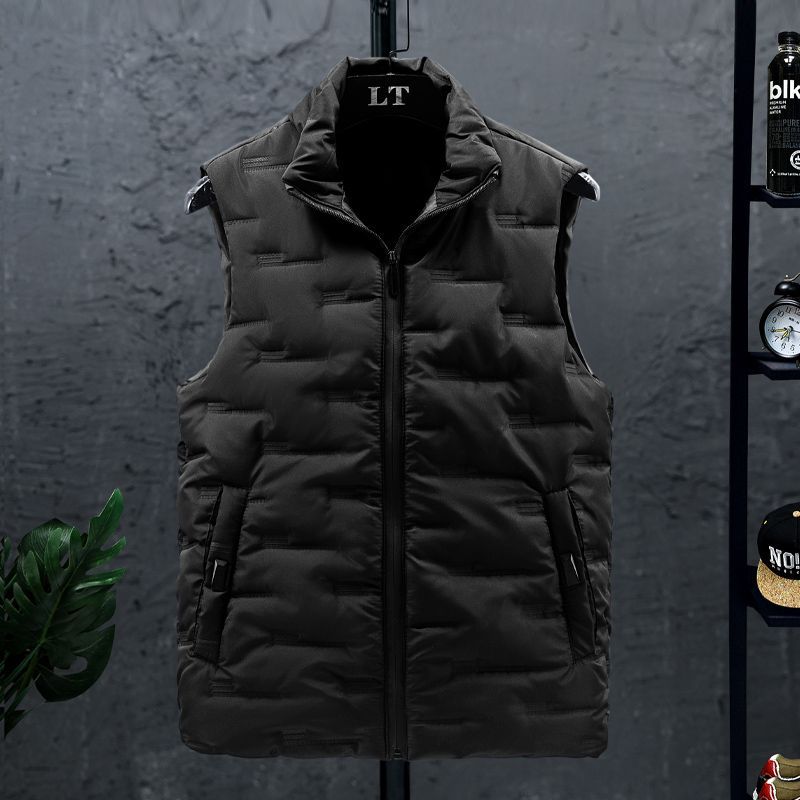 Gilet en duvet de coton pour homme, nouvelle collection automne-hiver 2023, veste intérieure fine, vêtement d'extérieur chaud_voghion.com