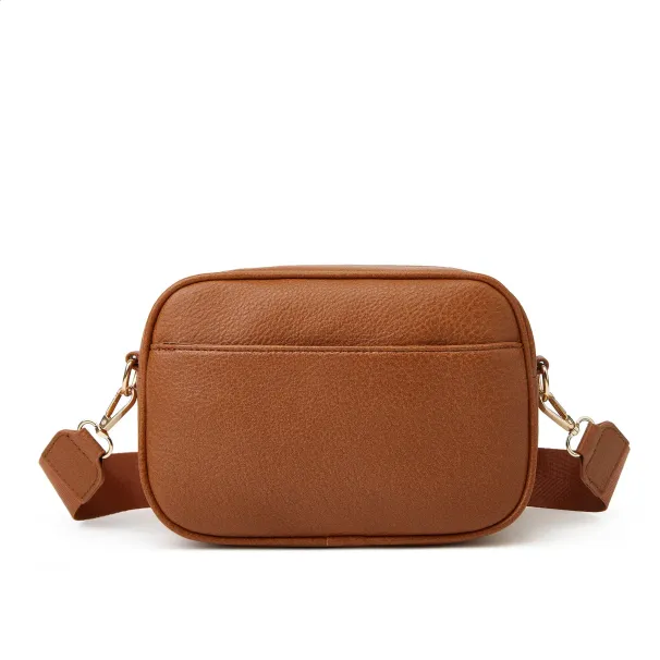 Herald Triple Zip Small Crossbody Bag per donna Square Snaps Camera Side Shoulder Purse Borsa a mano con tracolla larga 240822_voghion.com