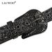 HEIßER Totenkopf Strass Gürtel Für Frauen Männer Y2K Lederband Kristall Besetzt Western Cowgirl Cowboy Diamant Bling Gürtel_voghion.com