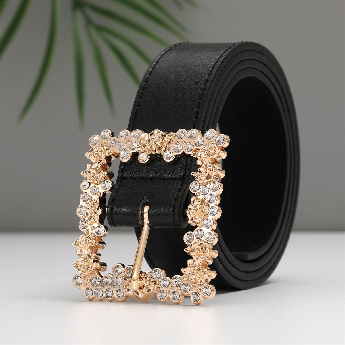 Nový korejský opasek, dámský módní kamínkový čtvercový pásek s přezkou, 100 párů džínů, kalhot, obleku, bundy, opasku s přezkou_voghion.com