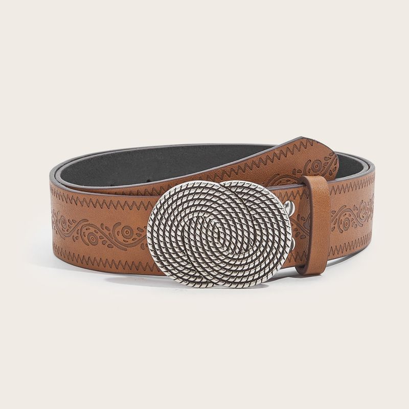 Ceinture à boucle aiguille à motif imprimé spécial pour homme et femme_voghion.com