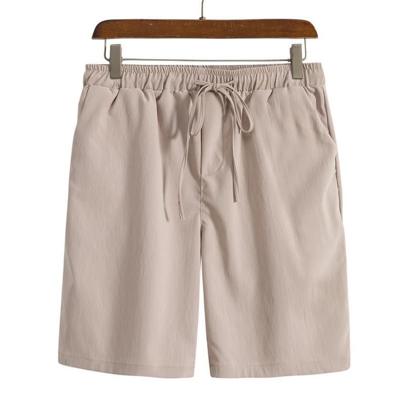 Pantaloni scurți lejeri de culoare solidă pentru bărbați, pantaloni scurți de plajă casual de mărime mare pentru bărbați, la modă_voghion.com
