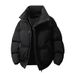 Doudoune streetwear pour homme - Manteau d'hiver chaud à imprimé étoiles avec rembourrage en polyester haute densité (Noir, Tailles M-3XL)_voghion.com