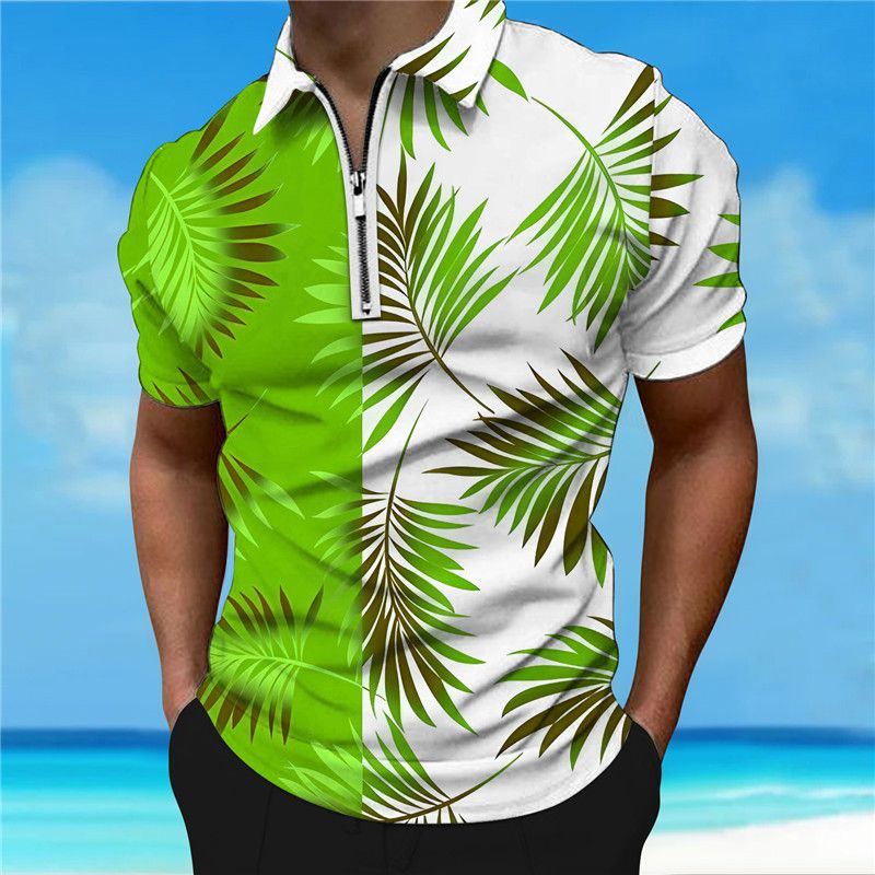 2023 T-shirt manica corta da uomo primavera e autunno 3D blu Polo risvolto camicia abbigliamento uomo stile sciolto_voghion.com