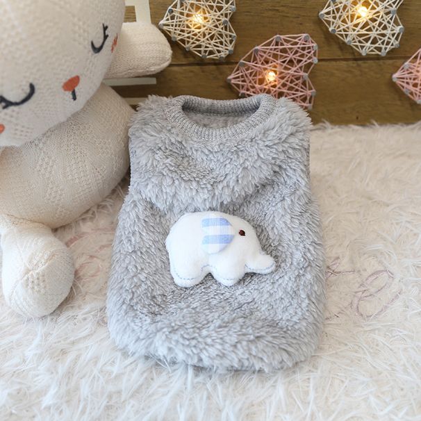 Petstyle Heart-shaped Elephant Small Bean Bag Warm Fleece Puppy Kitten Clothes Cat_voghion.com