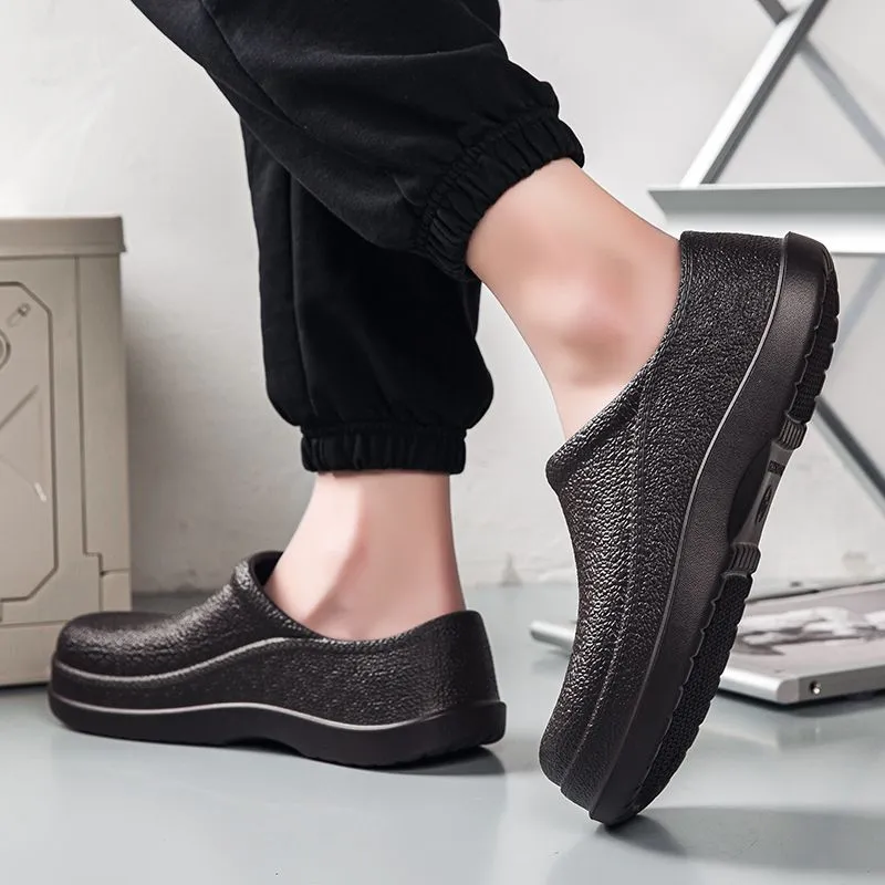 Chaussures de restaurant de service alimentaire pour hommes, chef antidérapant résistant à l'huile pour chaussures de travail de cuisine_voghion.com