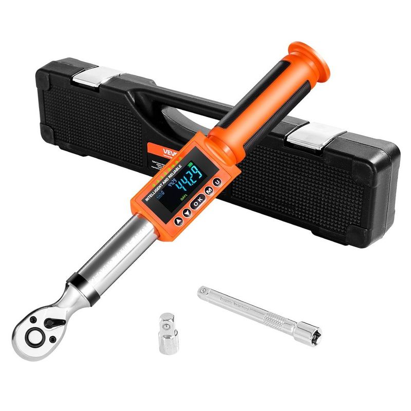Digital Torque Wrench 3/8 Inch Drive 0-99.57 Lbf-ft / 0-135 N.m 72-Tooth LED_voghion.com