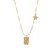 S925 sterling silver checkerboard square and star pendant necklace_voghion.com
