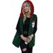 Women's Hooded Sleeveless Loose Casual Christmas Style Buttonless Double Sided Fleece Jacket_voghion.com
