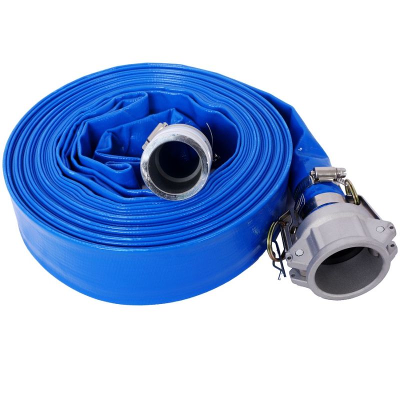 1.5" ID × 50 Ft Pool Backwash Hose, Heavy Duty Reinforced Blue PVC Lay Flat Water Discharge Pump Hoses For Swimming Drain Pools And Clean Filters_voghion.com