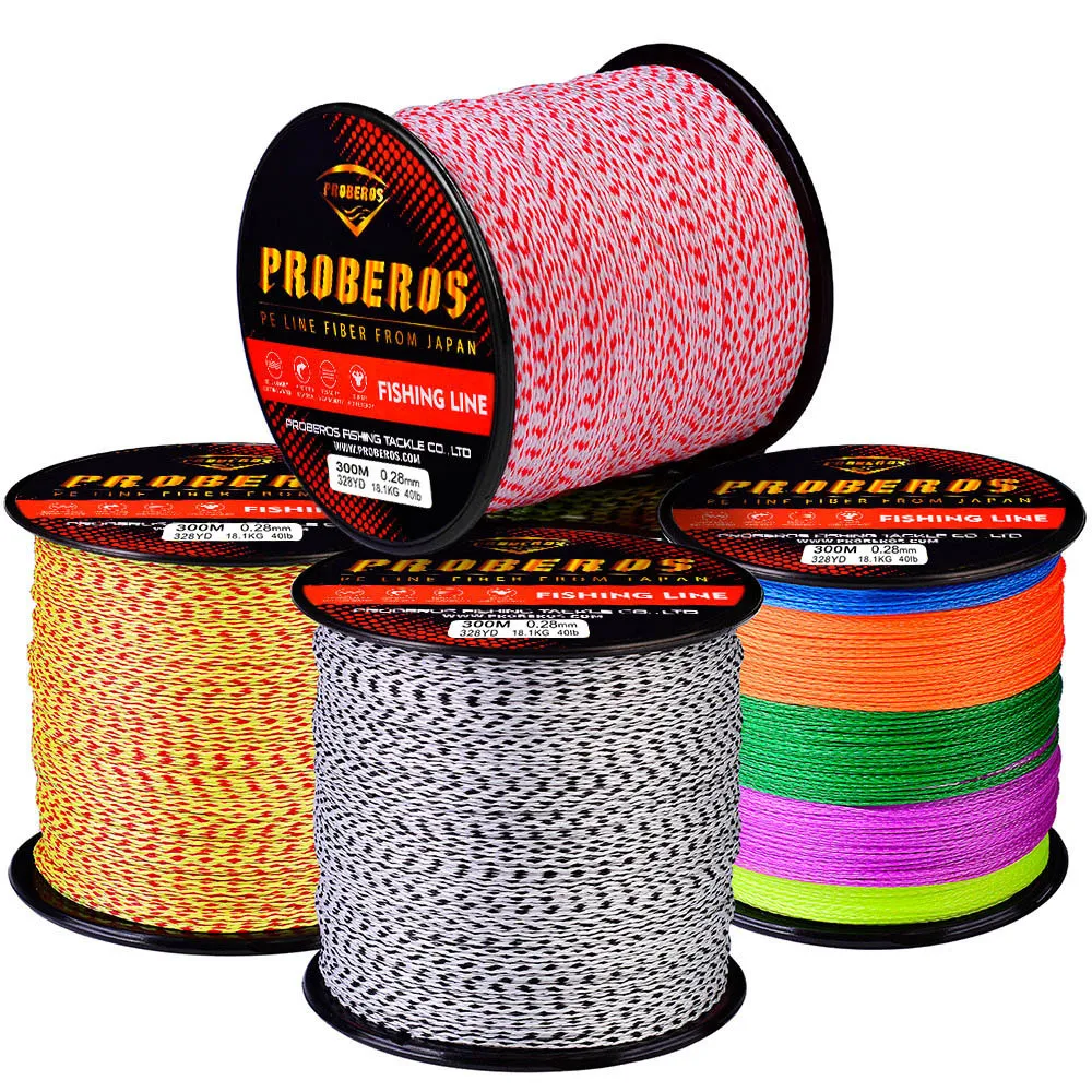 Lignes de pêche 8 tresses 300 m Ligne de pêche PE tressée puissante Ligne principale pour la pêche au rocher et la pêche en mer_voghion.com