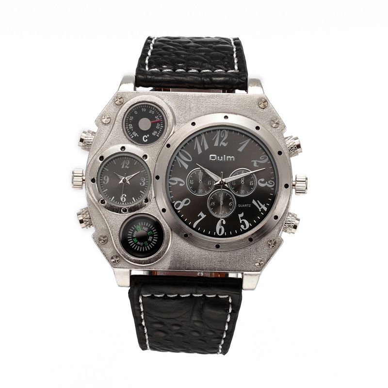 5.5cm Big Face Oulm Designer Watches Men Army Compass Clock_voghion.com