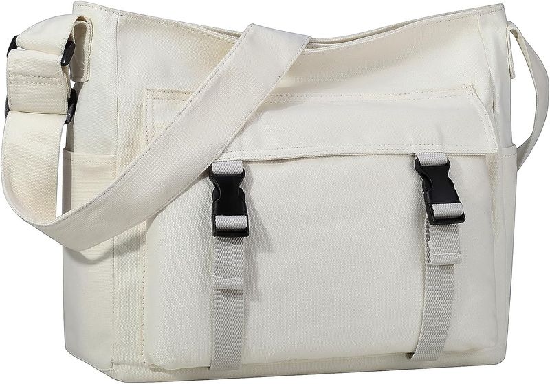 Borsa a tracolla in tela, borsa a tracolla casual grande e leggera per donne e uomini, per lavoro/viaggio/università_voghion.com