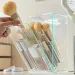 Organiseur transparent pour pinceaux de maquillage – Matériau PS avec couvercle inclinable (9,1 x 13 x 22 cm)_voghion.com