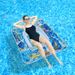 Tropical Leaf Inflatable Lounger - Breathable Mesh With Glitter & Thickened Eco-PVC (Premium Floating Bed With Pillow For Pool & Beach UV Resistant)_voghion.com