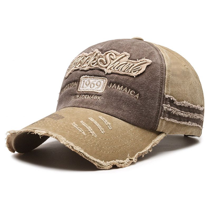 Ripped Embroidered Sunshade Washed Outdoor Sun Hat For Children_voghion.com
