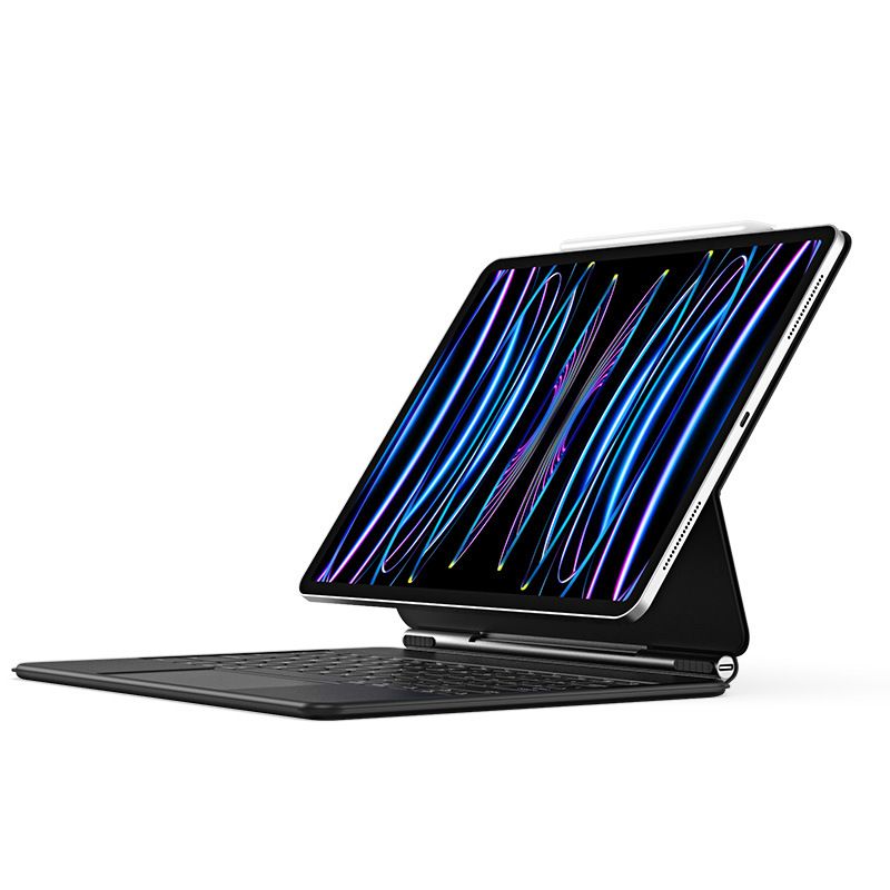 Magnetinis plaukiojantis klaviatūros dėklas, skirtas „iPad Pro 13/12.9“, nuimamas „Bluetooth“ klaviatūros dangtelis su jutikline plokšte, suderinamas su „Air 13“_voghion.com