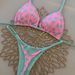 2024 Multi-color Printed Strap Split Swimsuit Brazilian Sexy Thong Bikini_voghion.com