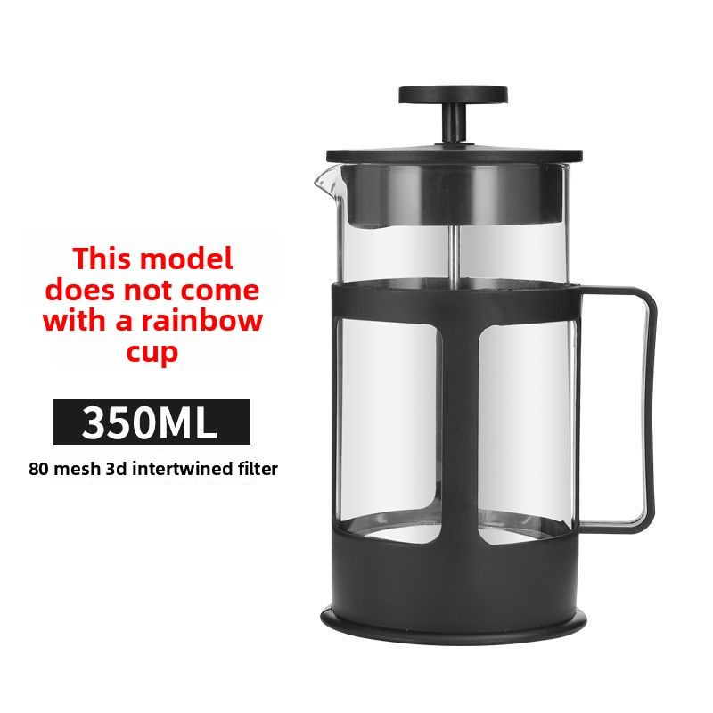 French Hand Brew Glass Maker Milk Frother Press Tea Pot Coffee Filter Cup_voghion.com