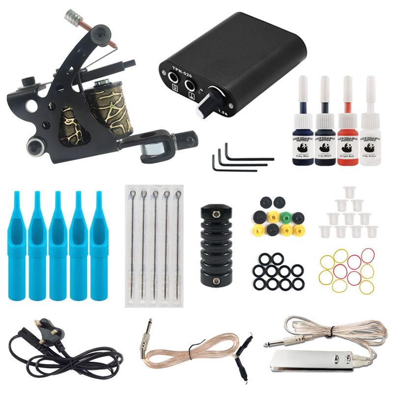 4 színű Panda tetoválógép készlet tetováló eszköz vágóvonal köd tetováló felszerelés_voghion.com