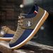 Breathable Canvas Casual Sneakers For Men - Lightweight Slip-On Shoes With Comfortable Rubber Sole (Sizes 39-48, Blue/Yellow/Black)_voghion.com