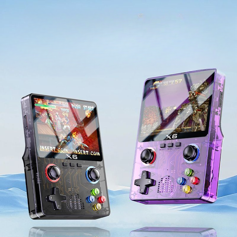 New console, Cyberpunk style transparent game console GBA nostalgic SFC charging portable large screen handheld device_voghion.com
