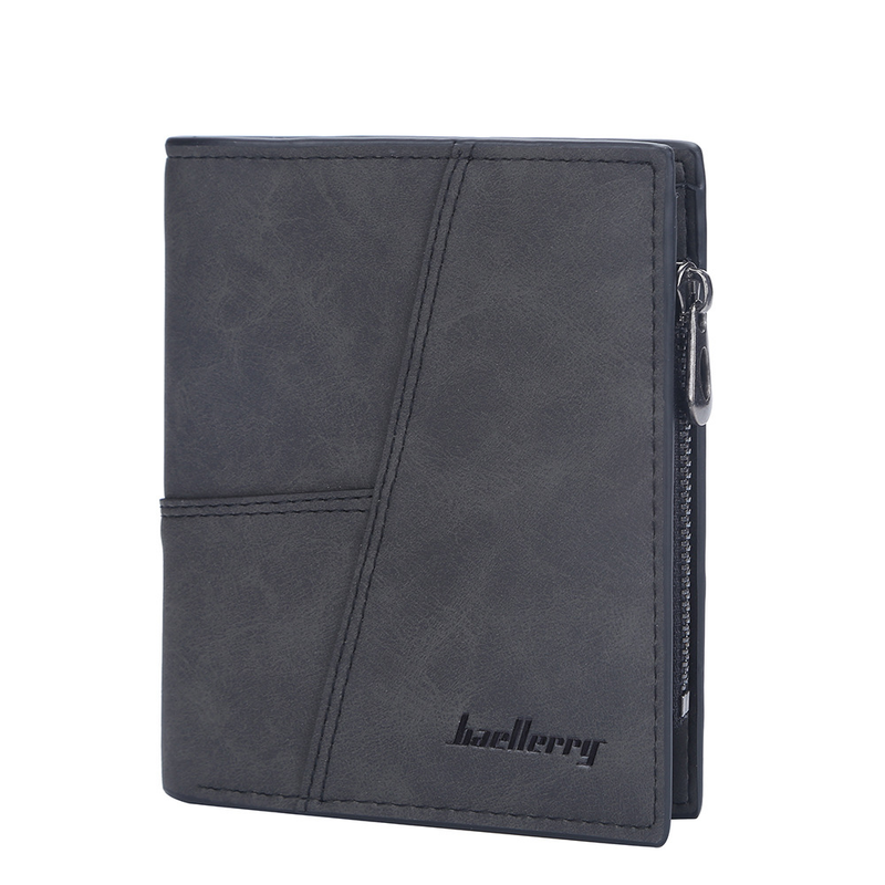 Portafoglio corto da uomo nuovo Baellerry business portamonete con cerniera portamonete multi-card in stile orizzontale e verticale da uomo_voghion.com