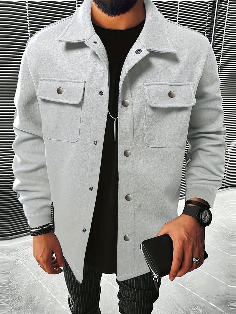 Herren-Arbeitsjacke aus Cord – Relaxed Fit, zweireihiger Freizeitmantel mit mehreren Taschen (S-XXL, 7 Farben)​_voghion.com