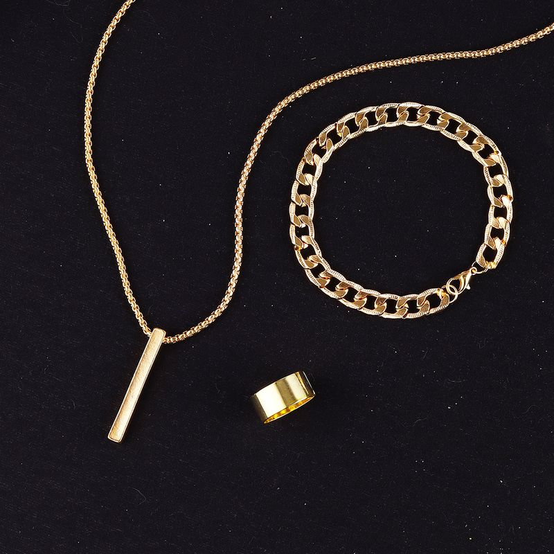 Creative simple temperament men's zinc alloy series jewelry suit_voghion.com