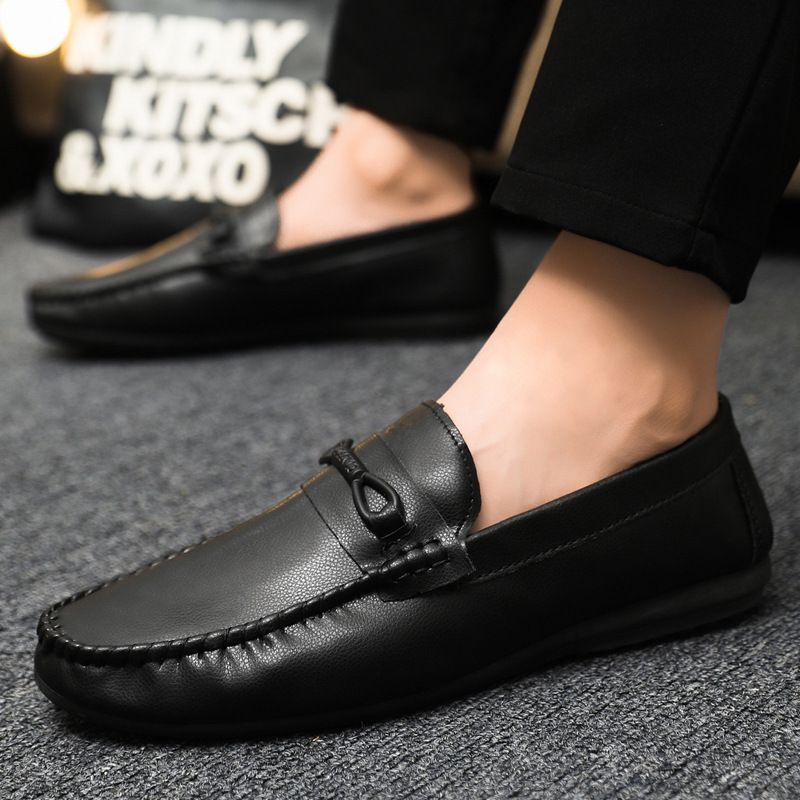 Módní design, ručně vyráběné pánské nazouvací kožené mokasíny, ležérní boty velké velikosti z pravé kůže_voghion.com