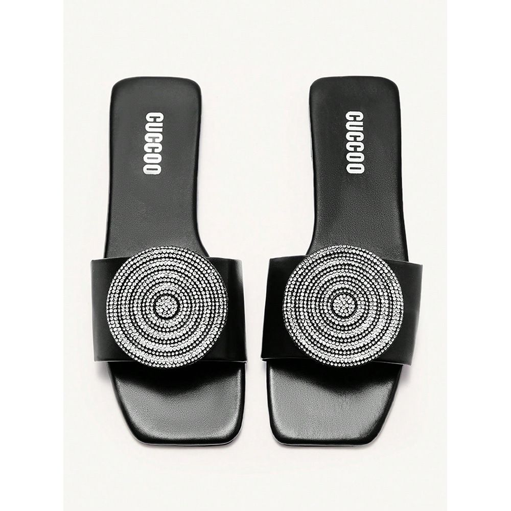 Neu Plus-größe Flache Hausschuhe Weibliche Fee Wind Strass Pailletten Strand_voghion.com