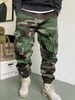 Herrenbekleidung Lässige, gerade, leicht konische, lockere Camouflage-Overalls im Retro-Stil mit hoher Straßenharemshose_voghion.com