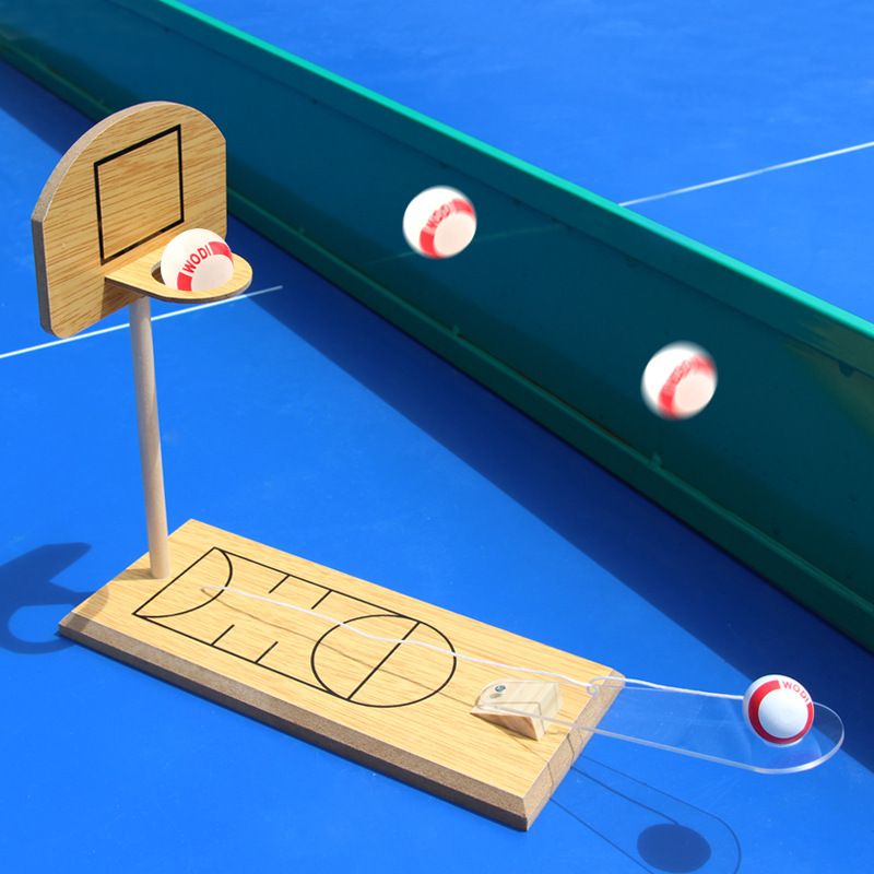Wooden Desktop Game Mini Basketball Hoop Shooting Machine Parent-Child Interactive Children's Leisure Educational Toy_voghion.com