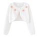 Girls' Knit Cardigan With Floral Pattern - Soft Cotton Long Sleeve Open Front Sweater For Toddler & Kids (3-8 Years, 90-160cm)_voghion.com