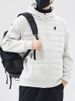 Stylish Pony Print Hooded Puffer Jacket – Lightweight Quilted Coat (Polyester Fill, Urban Streetwear, Black/White) – M-3XL_voghion.com