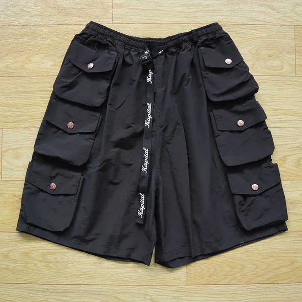 KAPITAL Japanese Trend Two-color Multi-pocket Webbing Drawstring Elastic Men's Casual Shorts T221129_voghion.com