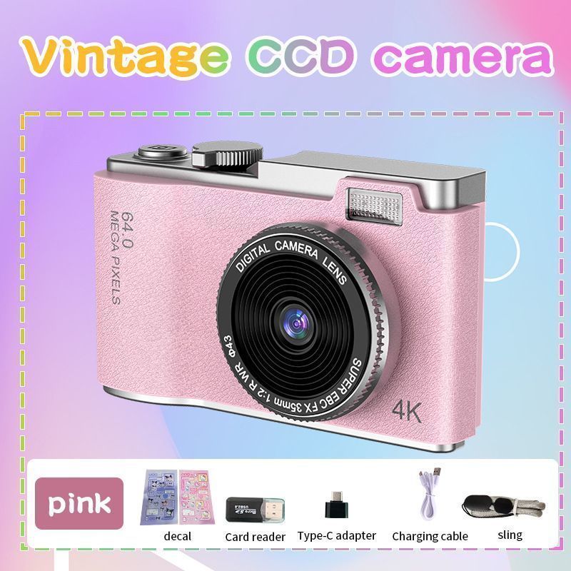 Nouvel appareil photo numérique CCD HD pour enfants, jouet portable pour le campus, cadeau 4K_voghion.com
