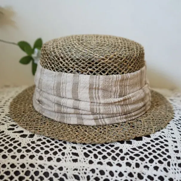 Chapeau de soleil en paille à bord court pour femme, chapeau de plage, derby, d'église, de fête, à la mode_voghion.com