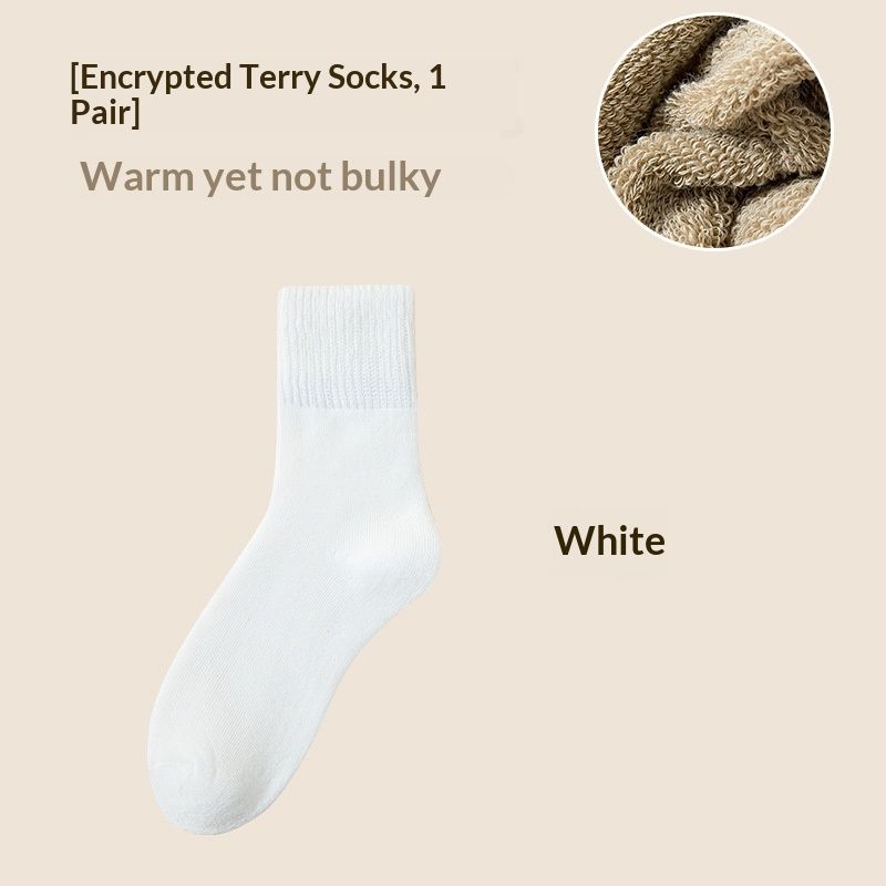 wangjia Wangjia Thickened Terry For Men And Women, Fleece Wool Socks, Mid-Calf Plush Winter Warm Cotton Socks Wholesale_voghion.com