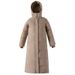 Slim-Fit Longline Puffer Coat – Korean Winter Parka With Hood (White/Khaki/Green/Black, M-XXXL)_voghion.com