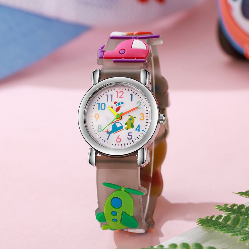 Orologi per bambini Divertenti per bambini Tema aereo Orologio per bambini Semplice Interesse infantile Modello in silicone con cartoni animati 1 pz/set_voghion.com