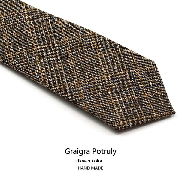 Thousand Bird Grid Anzug Krawatte Männer einfarbig Kaffee grau 6cm lässige Krawatte Retro Arbeit Check Mode Frau_voghion.com
