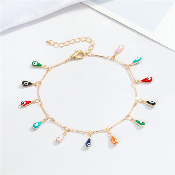 European and American cross border new jewelry personality color irregular shape anklet peach heart round teardrop shape foot ornaments_voghion.com