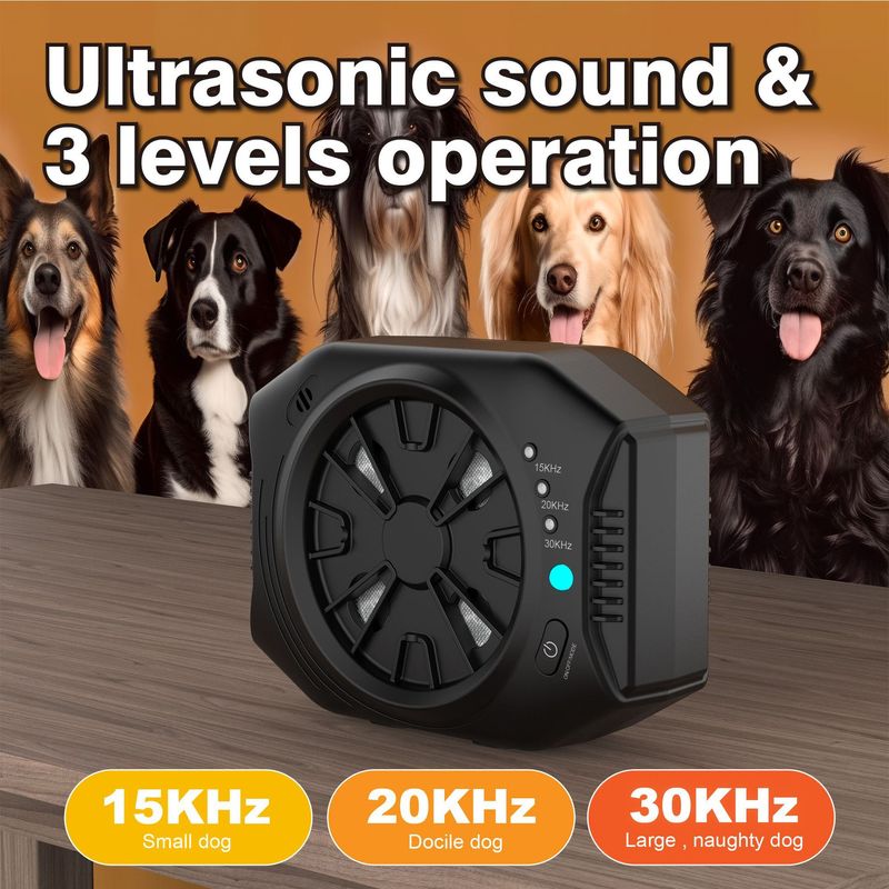 Pet Ultrasonic Training Bark Stopper Anti-Bark Device Four-Head High-Power Dog Repeller_voghion.com