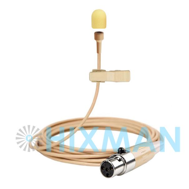 HIXMAN Beige LB6-SL OmniDirectiona Lav Lavalier atloka mikrofons vai Shure E6 JTS Carvin Trantec TOA bezvadu sistēma_voghion.com