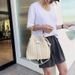 Fashionable Woven Bag Korean High-end and Versatile Bucket Bag Spring and Summer 2024 New Fabric Bag Crossbody Bag Women's Handbag_voghion.com