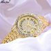 Women's Elegant Diamond-Studded Quartz Watch With Luminous Dial, Water-Resistant & Date Display, Stainless Steel Band_voghion.com