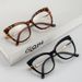 New Metal Spring Leg For Women's Fashion Trend Cat Eye Flat Mirror TR Anti Blue Light Eyeglass Frame_voghion.com